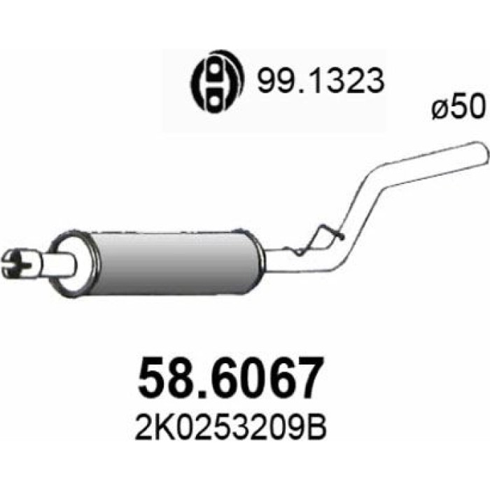 ASSO Mittelschalldämpfer 58.6067 ASSO Mittelschalldämpfer 58.6067