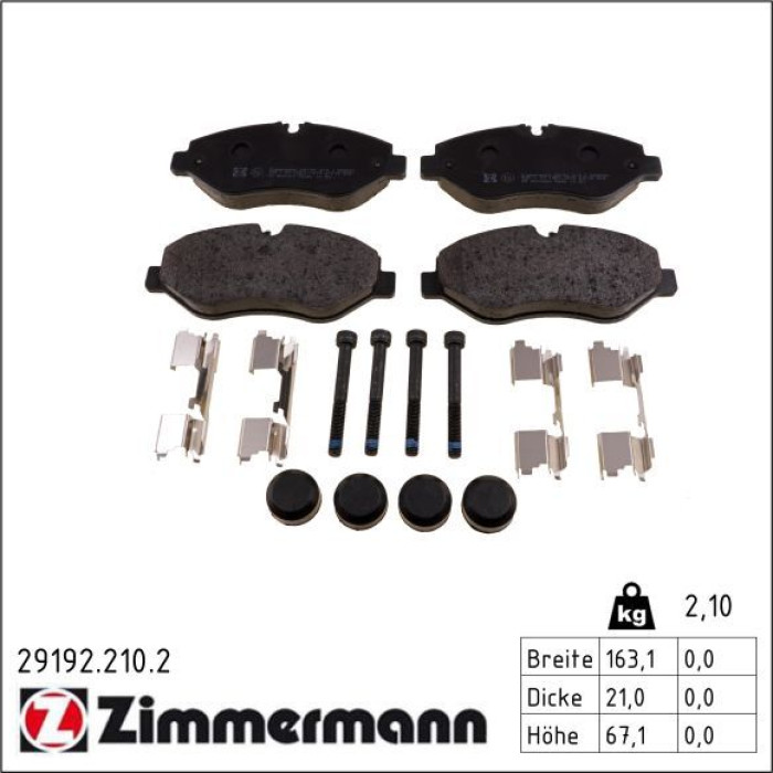 ZIMMERMANN Bremsbeläge 29192.210.2 ZIMMERMANN Bremsbeläge 29192.210.2
