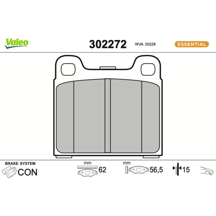 Valeo Bremsbelagsatz 302272 Valeo Bremsbelagsatz 302272