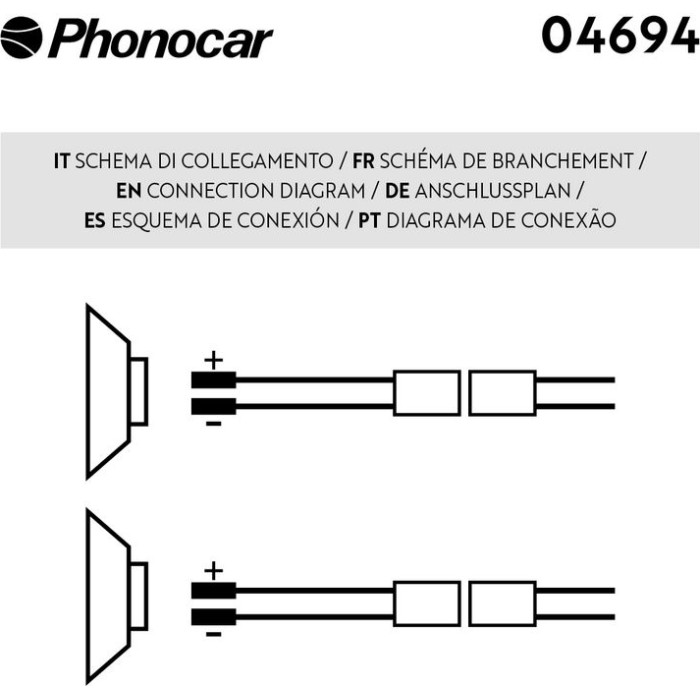 Phonocar 2x Kabel für Lautsprecher 04694 Phonocar 2x Kabel für Lautsprecher 04694