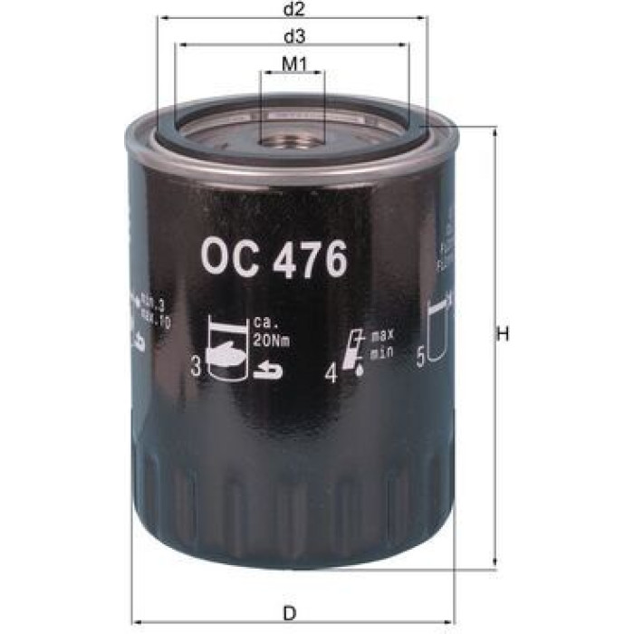 Mahle Original Ölfilter OC 476 Mahle Original Ölfilter OC 476