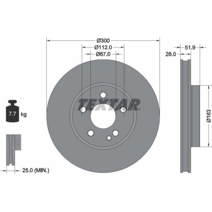 Textar Bremsscheibe 92291803 Textar Bremsscheibe 92291803