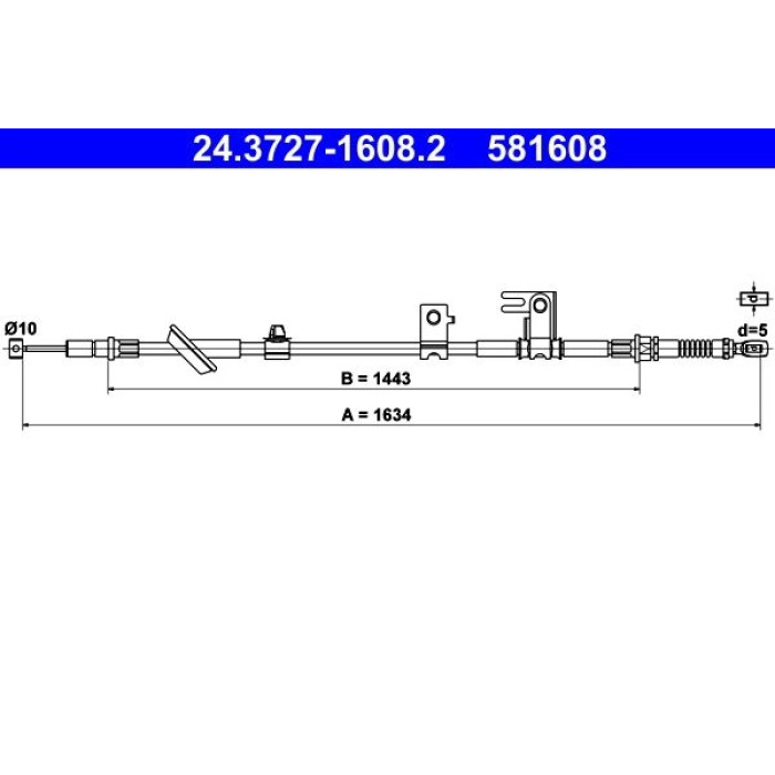 ATE Handbremsseil 24.3727-1608.2 ATE Handbremsseil 24.3727-1608.2