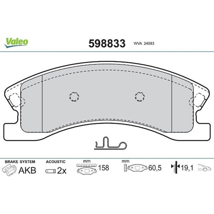 Valeo Bremsbelagsatz 598833 Valeo Bremsbelagsatz 598833