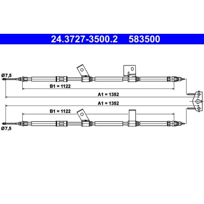 ATE Handbremsseil 24.3727-3500.2