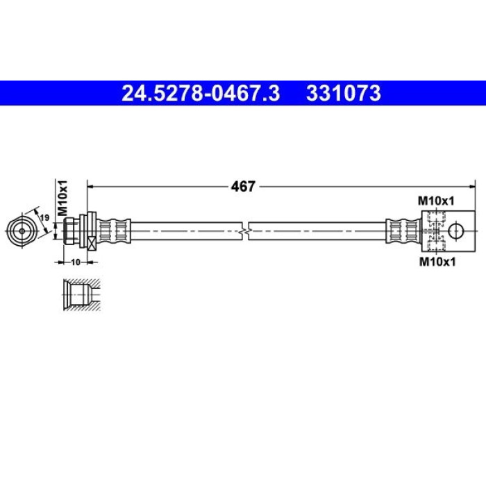 ATE Bremsschlauch 24.5278-0467.3 ATE Bremsschlauch 24.5278-0467.3
