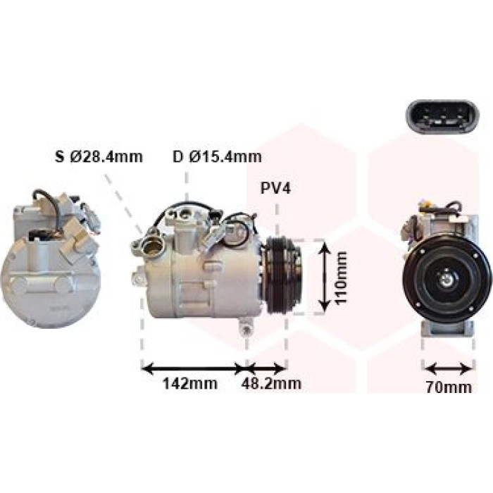 Van Wezel Klimakompressor 0600K385 Van Wezel Klimakompressor 0600K385