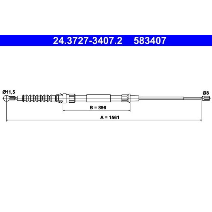 ATE Handbremsseil 24.3727-3407.2 ATE Handbremsseil 24.3727-3407.2