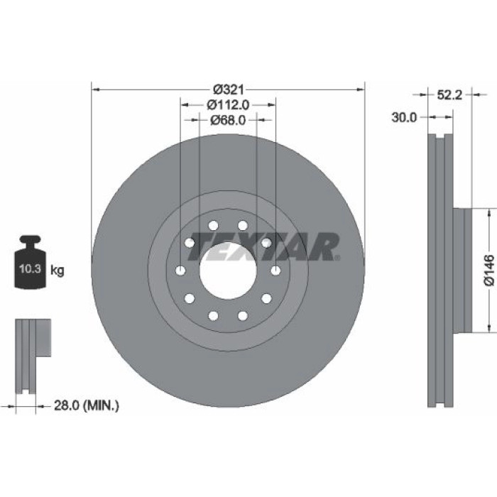 Textar Bremsscheibe 92154703 Textar Bremsscheibe 92154703