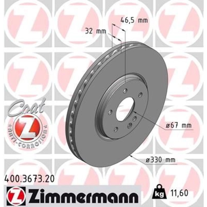 400.3673.20 Zimmermann Bremsscheibe 400.3673.20 400.3673.20 Zimmermann Bremsscheibe 400.3673.20