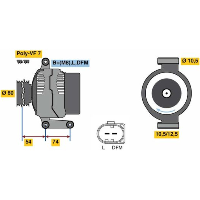 Bosch Generator 0125711049 Bosch Generator 0125711049