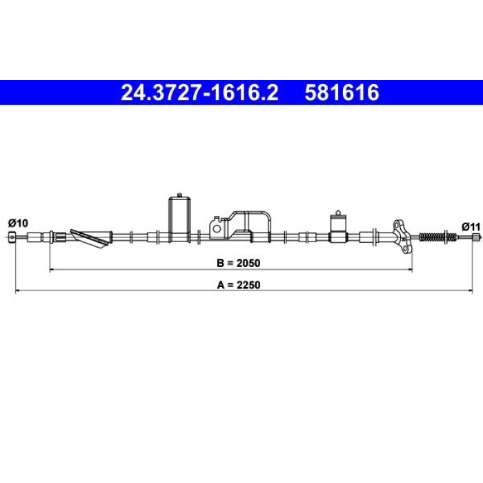ATE Handbremsseil 24.3727-1616.2 ATE Handbremsseil 24.3727-1616.2