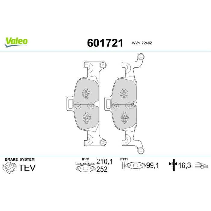 Valeo Bremsbelagsatz 601721