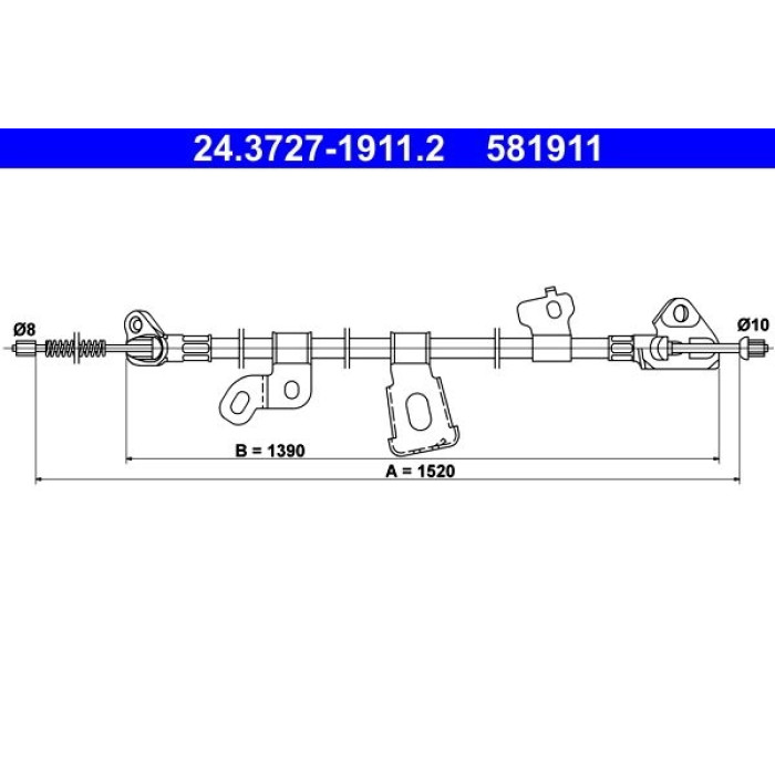 ATE Handbremsseil 24.3727-1911.2 ATE Handbremsseil 24.3727-1911.2
