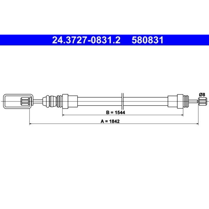 ATE Handbremsseil 24.3727-0831.2 ATE Handbremsseil 24.3727-0831.2