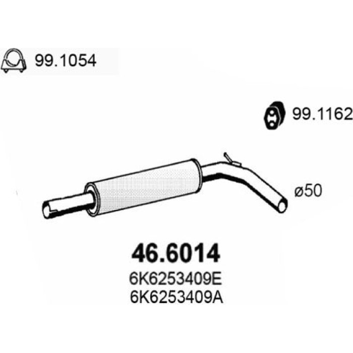 ASSO Mittelschalldämpfer 46.6014 ASSO Mittelschalldämpfer 46.6014
