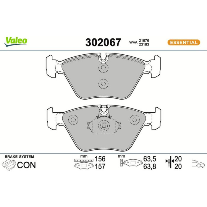 Valeo Bremsbelagsatz 302067 Valeo Bremsbelagsatz 302067