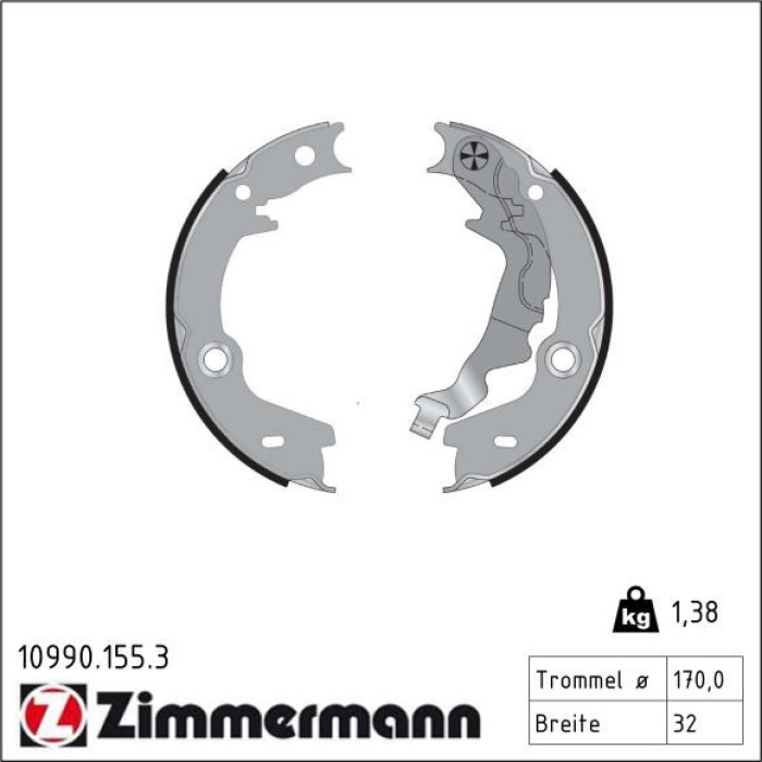 ZIMMERMANN Bremsbacken 10990.155.3 ZIMMERMANN Bremsbacken 10990.155.3