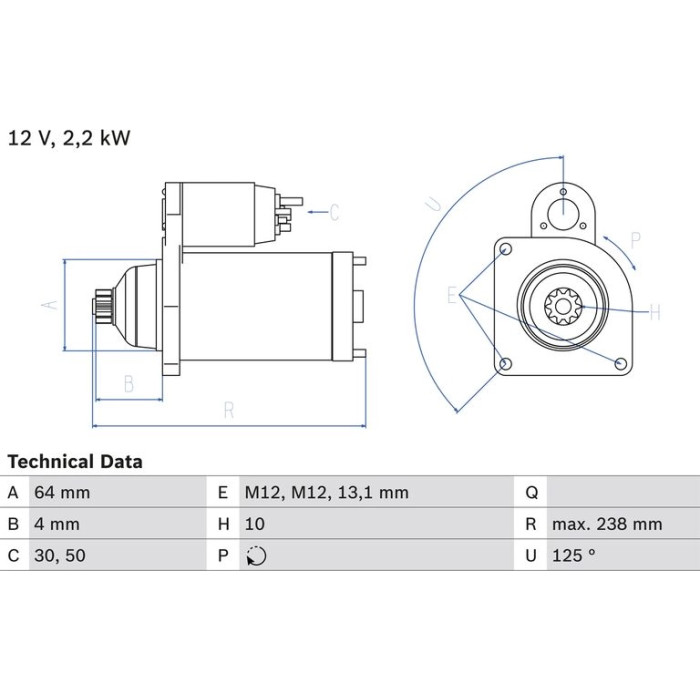 Bosch Starter 0 986 022 770 Bosch Starter 0 986 022 770