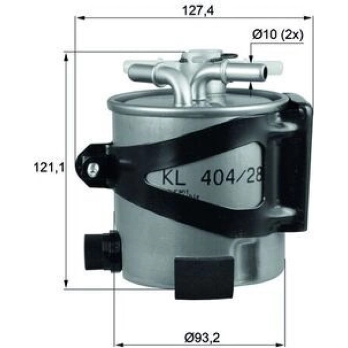 MAHLE Kraftstofffilter KLH 44/25 MAHLE Kraftstofffilter KLH 44/25