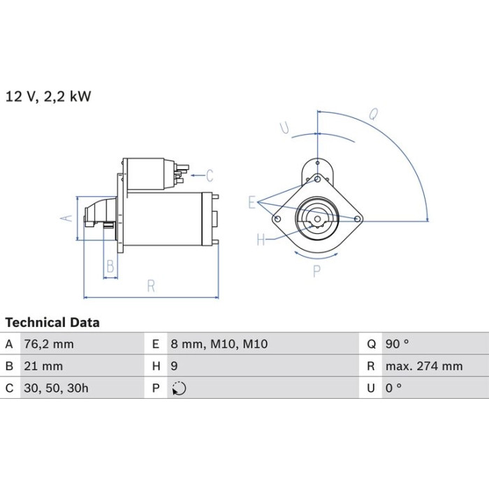 0 986 012 620 Bosch Starter 0 986 012 620