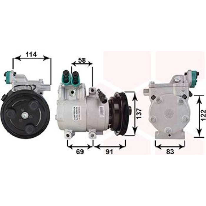 Van Wezel Klimakompressor 8200K199 Van Wezel Klimakompressor 8200K199