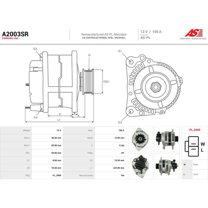 AS-PL Generator A2003SR AS-PL Generator A2003SR
