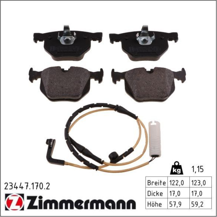 ZIMMERMANN Bremsbeläge 23447.170.2 ZIMMERMANN Bremsbeläge 23447.170.2