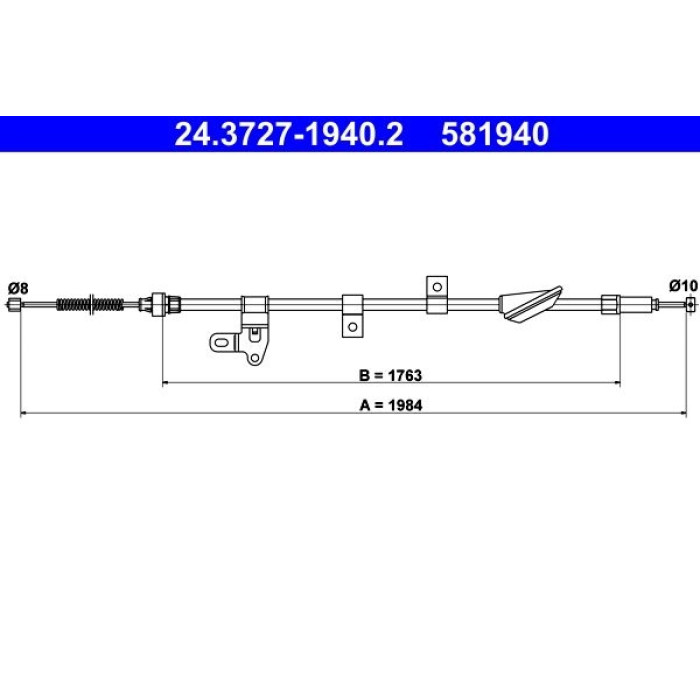 ATE Handbremsseil 24.3727-1940.2 ATE Handbremsseil 24.3727-1940.2