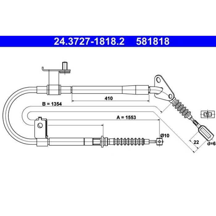 ATE Handbremsseil 24.3727-1818.2 ATE Handbremsseil 24.3727-1818.2