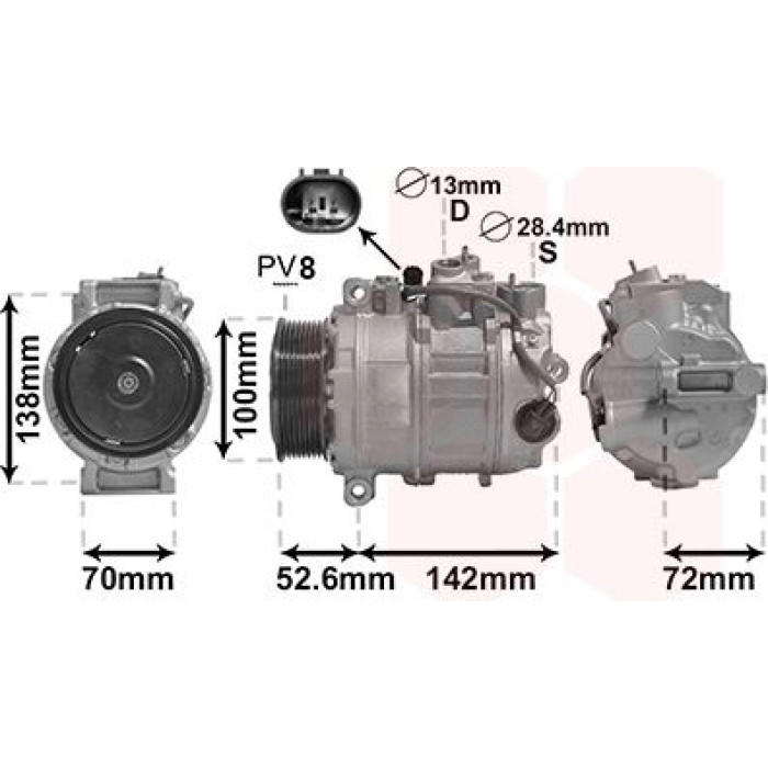3000K639 Van Wezel Klimakompressor 3000K639 3000K639 Van Wezel Klimakompressor 3000K639