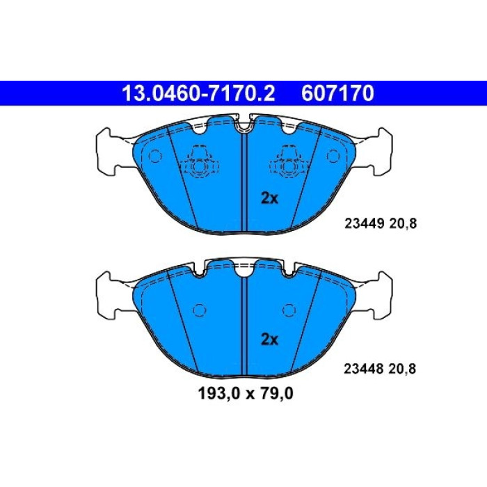 ATE Bremsbelagsatz BMW Vorderachse X5 4.4-4.8 02-06 13.0460-7170.2 ATE Bremsbelagsatz BMW Vorderachse X5 4.4-4.8 02-06 13.0460-7170.2
