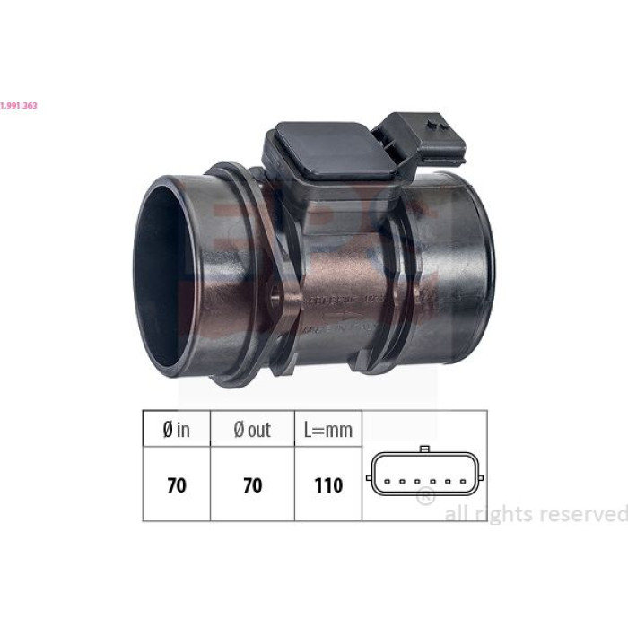 EPS Luftmassenmesser Luftmengenmesser 1.991.363 EPS Luftmassenmesser Luftmengenmesser 1.991.363