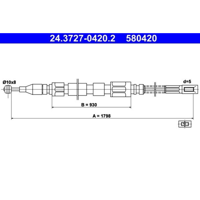 ATE Handbremsseil 24.3727-0420.2 ATE Handbremsseil 24.3727-0420.2