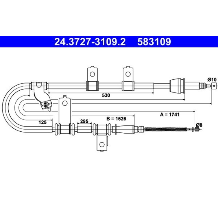 ATE Handbremsseil 24.3727-3109.2 ATE Handbremsseil 24.3727-3109.2