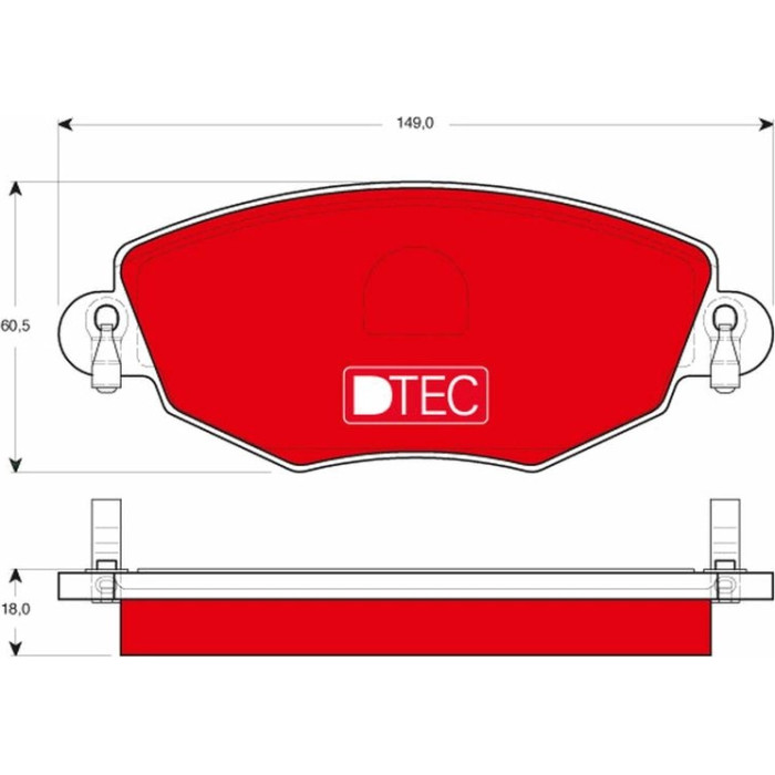 TRW Bremsbeläge Vorderachse DTEC GDB1434DTE TRW Bremsbeläge Vorderachse DTEC GDB1434DTE