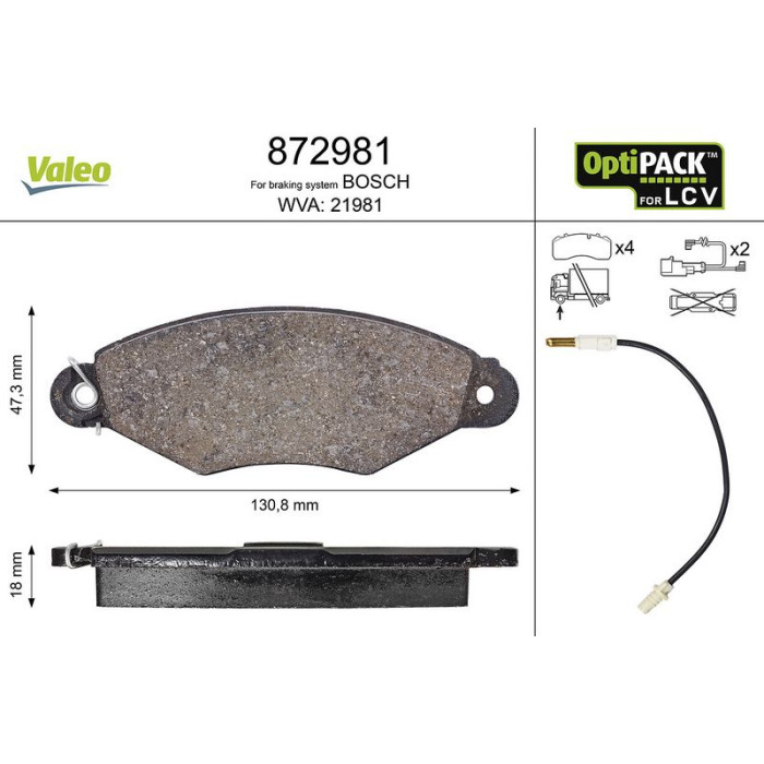 Valeo Bremsbelagsatz 872981 Valeo Bremsbelagsatz 872981