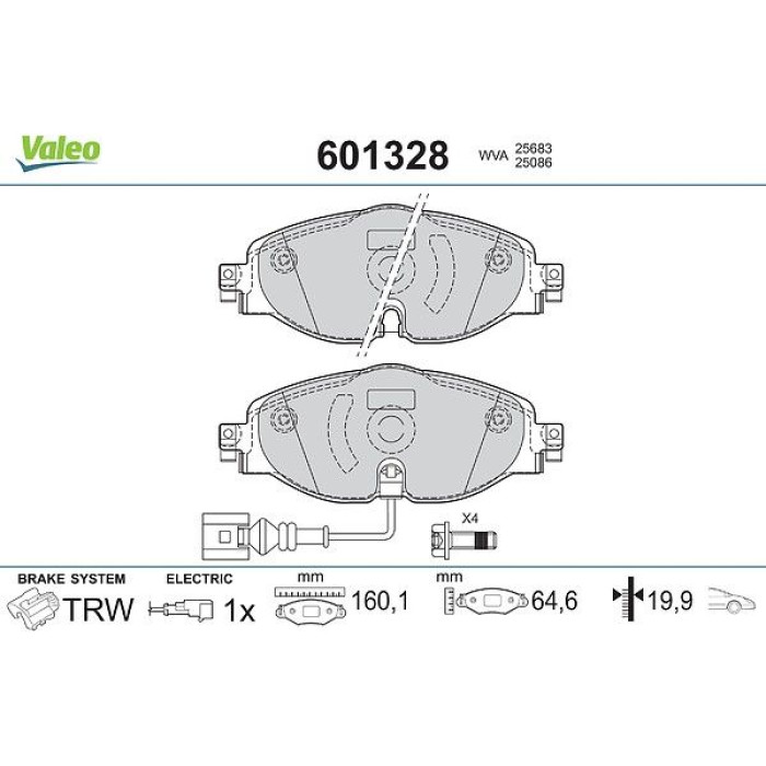 Valeo Bremsbelagsatz 601328 Valeo Bremsbelagsatz 601328