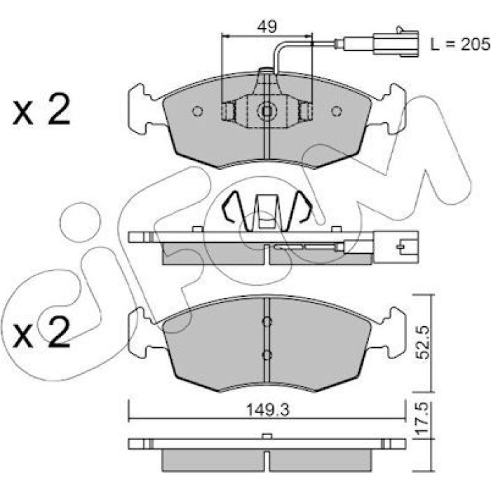 CIFAM Bremsbelagsatz, Scheibenbremse 822-274-4 CIFAM Bremsbelagsatz, Scheibenbremse 822-274-4