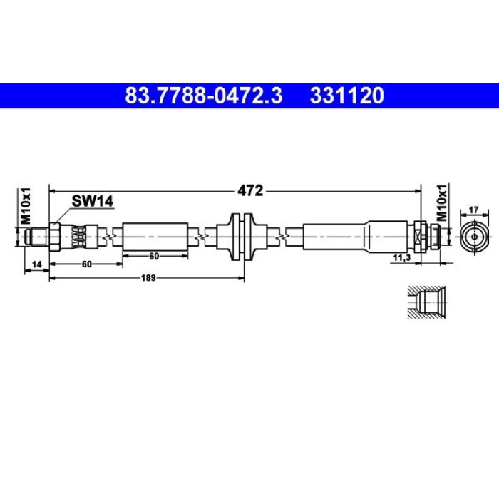 ATE Bremsschlauch 83.7788-0472.3 ATE Bremsschlauch 83.7788-0472.3