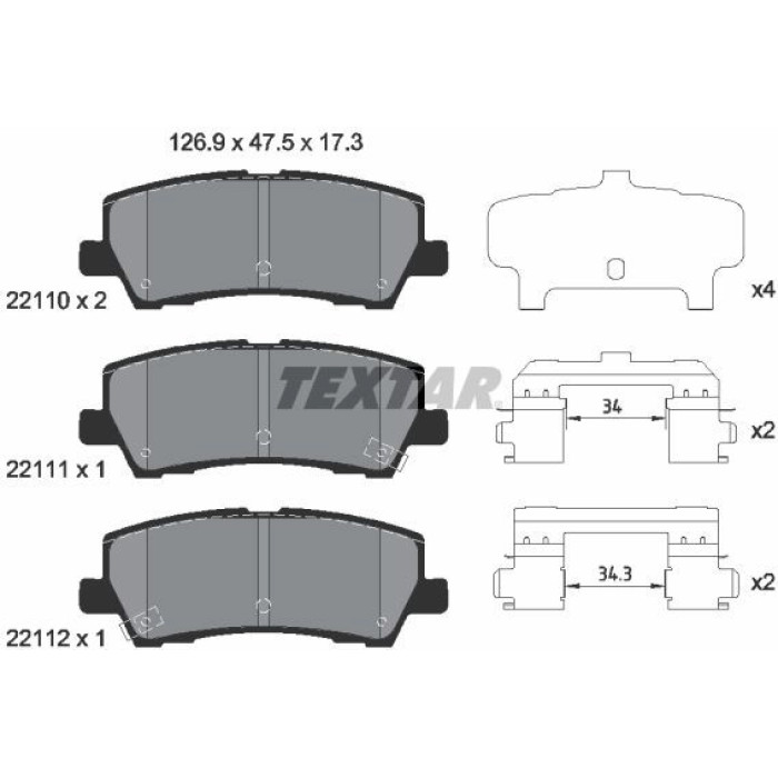 Textar Bremsbelagsatz 2211003 Textar Bremsbelagsatz 2211003