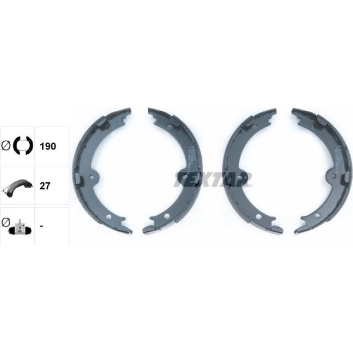 Textar Handbremsbackensatz 91074000 – 190 x 27 Textar Handbremsbackensatz 91074000 – 190 x 27