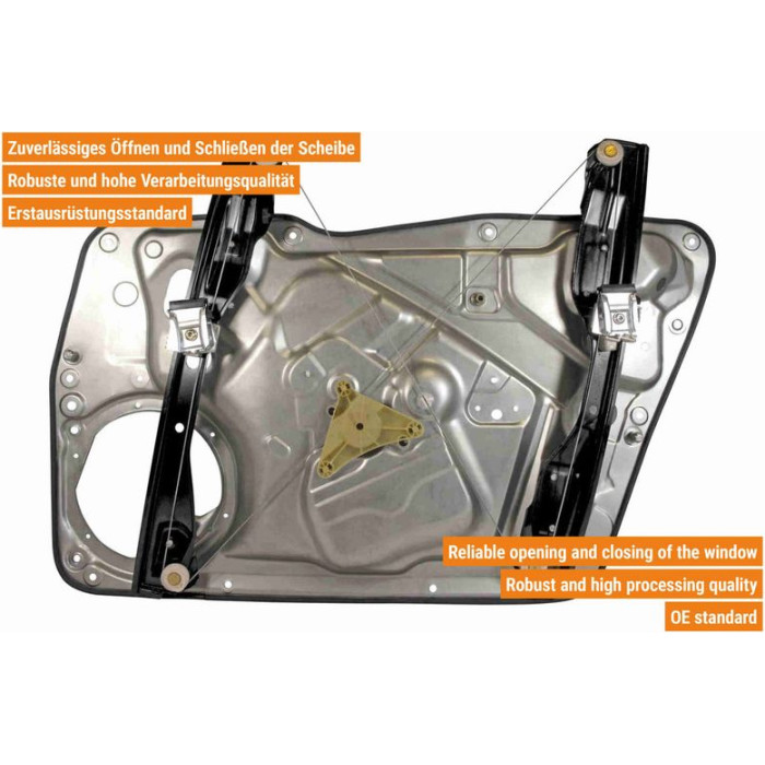 VAICO V10-9847 Fensterheber vorne links, mit Trägerplatte, elektrisch, ohne Motor VAICO V10-9847 Fensterheber vorne links, mit Trägerplatte, elektrisch, ohne Motor