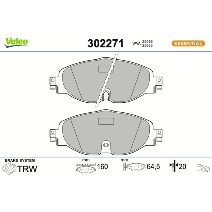 Valeo Bremsbelagsatz 302271 Valeo Bremsbelagsatz 302271