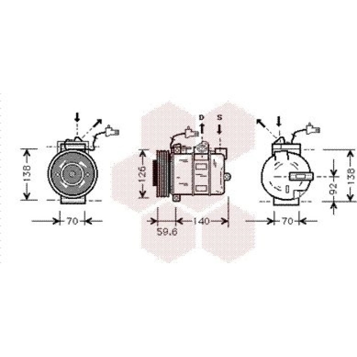 Van Wezel Klimakompressor 4700K054 Van Wezel Klimakompressor 4700K054