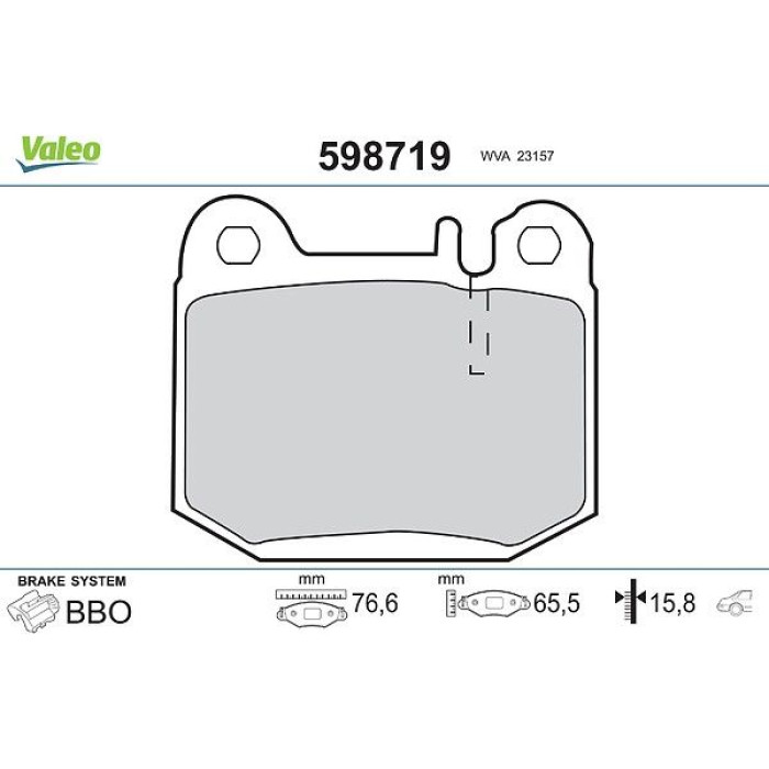 Valeo Bremsbelagsatz 598719 Valeo Bremsbelagsatz 598719