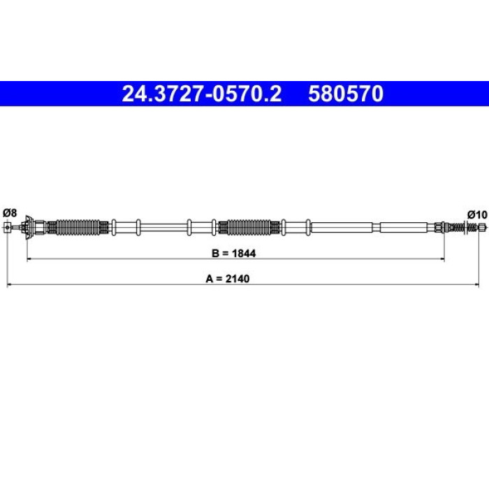 ATE Handbremsseil 24.3727-0570.2 ATE Handbremsseil 24.3727-0570.2