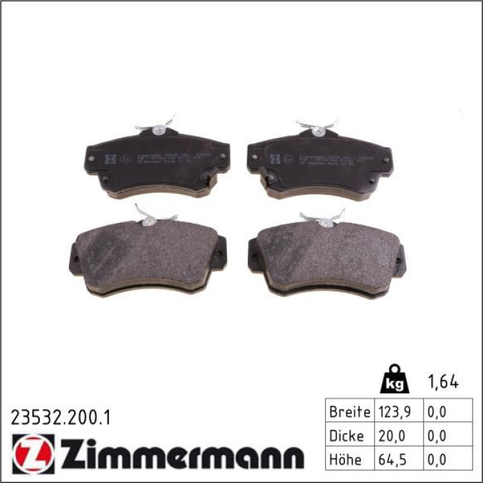 ZIMMERMANN Bremsbeläge 23532.200.1 ZIMMERMANN Bremsbeläge 23532.200.1