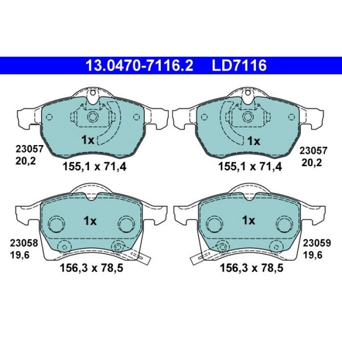 13.0470-7116.2 ATE Bremsbelagsatz Opel Vorderachse Astra G/Zafira 1, 6-2, 2 98-05 Keramik 13.0470-7116.2 13.0470-7116.2 ATE Bremsbelagsatz Opel Vorderachse Astra G/Zafira 1, 6-2, 2 98-05 Keramik 13.0470-7116.2