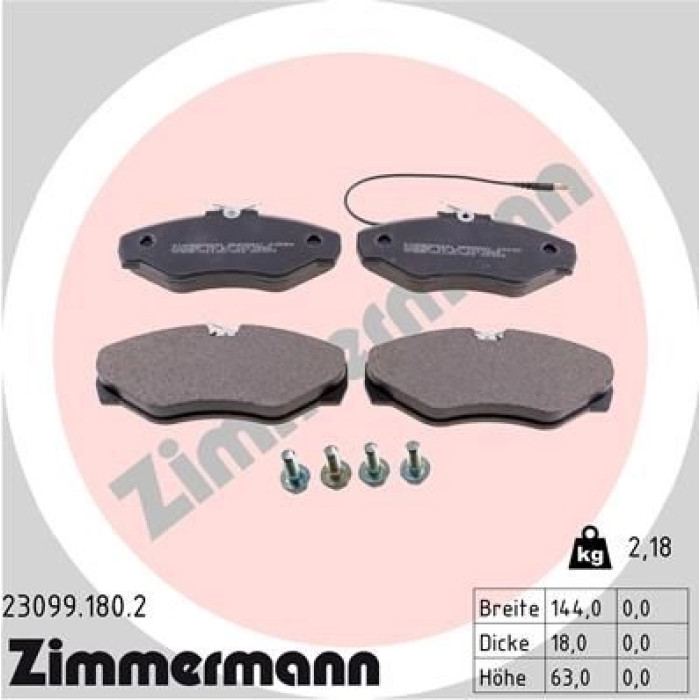 ZIMMERMANN Bremsbeläge 23099.180.2 ZIMMERMANN Bremsbeläge 23099.180.2